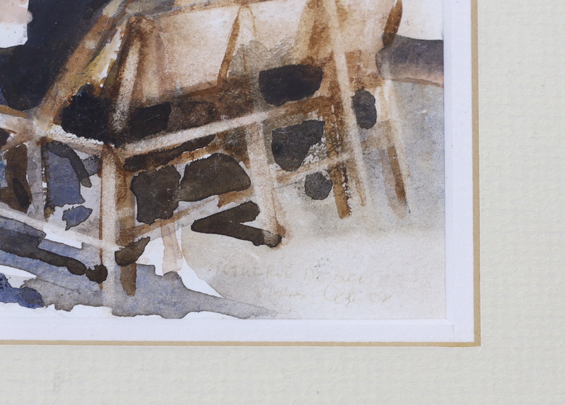 Alan Hepburn (19th/20th. C), watercolour, Paris café, inscribed, 22 x 29cm